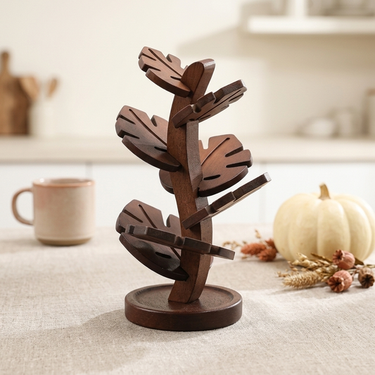 Coaster Tree With Mug And Pumpkin Seasonal Decor For Kitchen And Dining