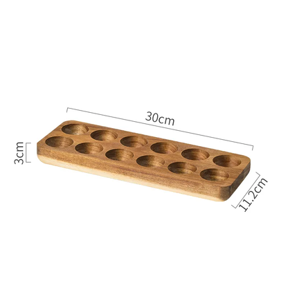 Size Measurements Of Farmhouse Style Wooden Egg Holder Tray For Dozen Or 12 Eggs
