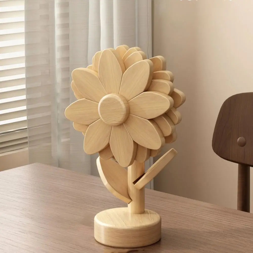Biscuit Color Trivet Flower Beige Wood Functional Decor On Table