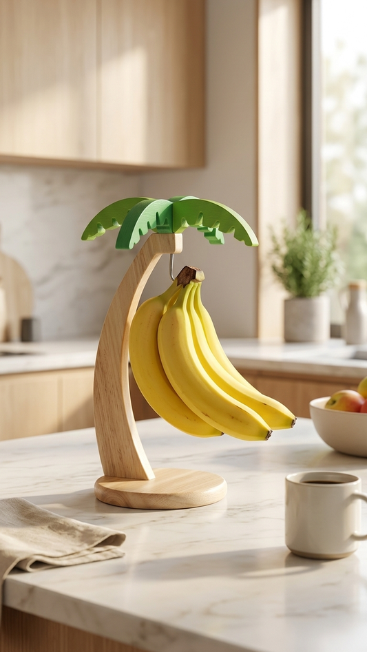 Modern Natural Kitchen Decor Tropical Palm Tree Banana Hanger