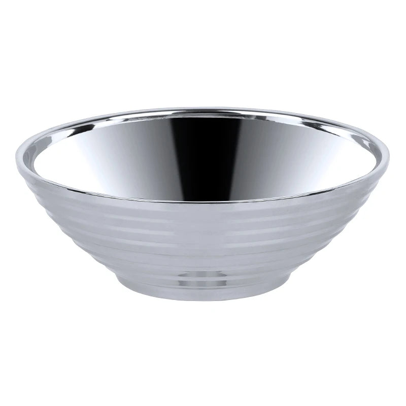 Glam Stainless Steel Insulated Colorful Silver Noodle Bowl