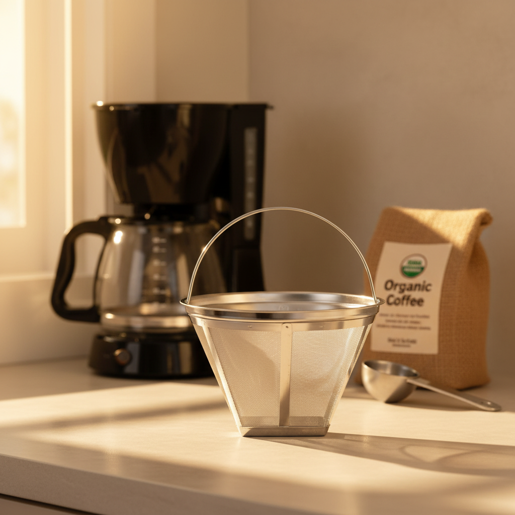 Morning Coffee Stainless Steel Coffee Filter Basket Cone Filter For Number Four Size Drip Coffee Makers