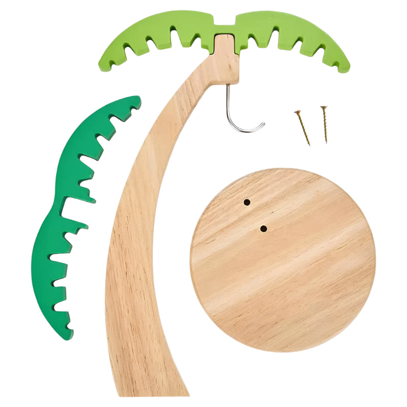 Tropical Palm Tree Banana Hook Fruit Holder Hardware And Wood Pieces For Hanging Bananas