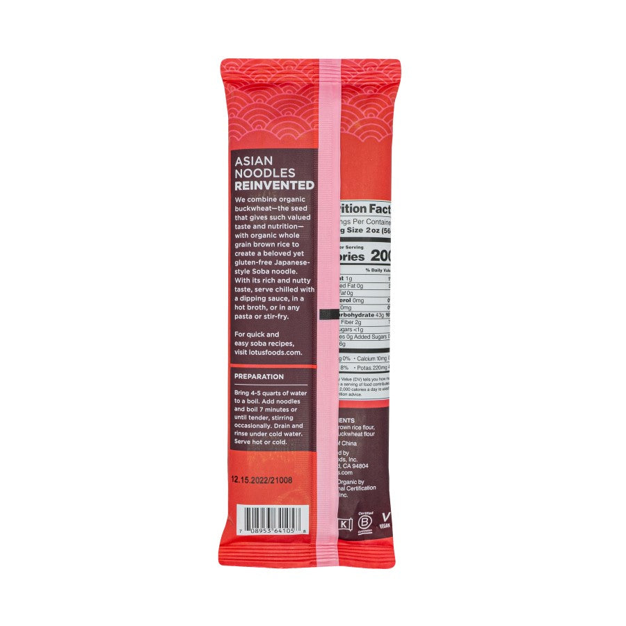 Asian Noodles Reinvented By Lotus Foods Buckwheat Brown Soba Organic Rice Noodles